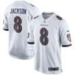 Lamar Jackson 8 Baltimore Ravens Player Game Jersey - White