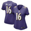 Tylan Wallace 16 Baltimore Ravens Women's Game Jersey - Purple
