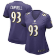 Calais Campbell 93 Baltimore Ravens Women's Game Player Jersey - Purple