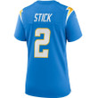 Easton Stick 2 Los Angeles Chargers Women's Game Jersey - Powder Blue