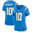 Justin Herbert 10 Los Angeles Chargers Women's Player Game Jersey - Powder Blue