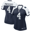 Dak Prescott 4 Dallas Cowboys Women's Alternate Game Team Jersey - Navy
