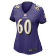 Steven Means 60 Baltimore Ravens Women's Game Player Jersey - Purple