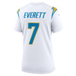 Gerald Everett 7 Los Angeles Chargers Women's Game Player Jersey - White