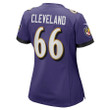 Ben Cleveland 66 Baltimore Ravens Women's Game Jersey - Purple