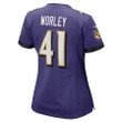 Daryl Worley 41 Baltimore Ravens Women's Game Player Jersey - Purple