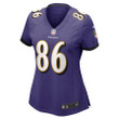 Nick Boyle 86 Baltimore Ravens Women's Game Jersey - Purple