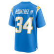 Larry Rountree III 34 Los Angeles Chargers Player Game Jersey - Powder Blue
