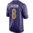 Lamar Jackson 8 Baltimore Ravens Alternate Game Jersey - Purple