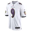 Justin Tucker 9 Baltimore Ravens Game Jersey - White
