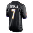 Rashod Bateman 7 Baltimore Ravens Game Player Jersey - Black