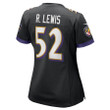 Ray Lewis 52 Baltimore Ravens Women's Retired Player Jersey - Black