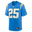 Joshua Kelley 25 Los Angeles Chargers Game Jersey - Powder Blue