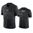 Aaron Jones 33 Green Bay Packers Black Reflective Limited Jersey - Men