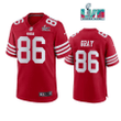 Danny Gray 86 San Francisco 49Ers Super Bowl LVII Men Game Jersey- Scarlet