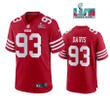 Kalia Davis 93 San Francisco 49Ers Super Bowl LVII Men Game Jersey- Scarlet