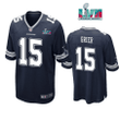 Will Grier 15 Dallas Cowboys Super Bowl LVII Super Bowl LVII Navy Men Game Jersey