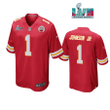 Lonnie Johnson Jr. 1 Kansas City Chiefs Super Bowl LVII Red Men Game Jersey