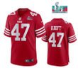 Tyler Kroft 47 San Francisco 49Ers Super Bowl LVII Men Game Jersey- Scarlet
