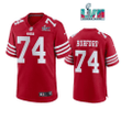 Spencer Burford 74 San Francisco 49Ers Super Bowl LVII Men Game Jersey- Scarlet