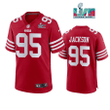 Drake Jackson 95 San Francisco 49Ers Super Bowl LVII Men Game Jersey- Scarlet