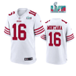Joe Montana 16 San Francisco 49Ers Super Bowl LVII Men Game Jersey- White