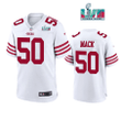 Alex Mack 50 San Francisco 49Ers Super Bowl LVII Men Game Jersey- White
