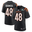 Cal Adomitis 48 Cincinnati Bengals Super Bowl LVII Champions Men Game Jersey - Black