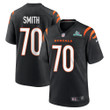 D'Ante Smith 70 Cincinnati Bengals Super Bowl LVII Champions Men Game Jersey - Black