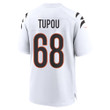 Josh Tupou 68 Cincinnati Bengals Super Bowl LVII Champions Men Game Jersey - White