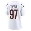 Jay Tufele 97 Cincinnati Bengals Super Bowl LVII Champions Men Game Jersey - White