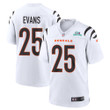 Chris Evans 25 Cincinnati Bengals Super Bowl LVII Champions Men Game Jersey - White
