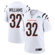 Trayveon Williams 32 Cincinnati Bengals Super Bowl LVII Champions Men Game Jersey - White