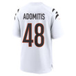 Cal Adomitis 48 Cincinnati Bengals Super Bowl LVII Champions Men Game Jersey - White