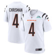 Drue Chrisman 4 Cincinnati Bengals Super Bowl LVII Champions Men Game Jersey - White