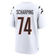 Max Scharping 74 Cincinnati Bengals Super Bowl LVII Champions Men Game Jersey - White