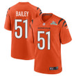Markus Bailey 51 Cincinnati Bengals Super Bowl LVII Champions Men Alternate Game Jersey - Orange
