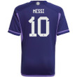 Argentina Champions Three Stars Lionel Messi 10 Youth Away Jersey