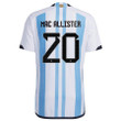 Argentina Champions Three Stars Alexis Mac Allister 20 Men Home Jersey