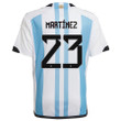 Argentina Champions Three Stars Emiliano Martínez 23 Youth Home Jersey