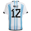 Argentina Champions Three Stars Gerónimo Rulli 12 Youth Home Jersey