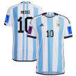 Argentina Champions Three Stars Lionel Messi 10 Men Home Jersey