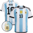Argentina Champions Three Stars Lionel Messi 10 Youth Home Jersey