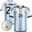 Argentina Champions Three Stars Enzo Fernández 24 Youth Home Jersey