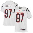 Jay Tufele 97 Cincinnati Bengals Super Bowl LVII Champions Youth Game Jersey - White