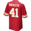 James Winchester 41 Kansas City Chiefs Super Bowl LVII Champions Men Game Jersey - Red