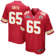 Trey Smith 65 Kansas City Chiefs Super Bowl LVII Champions Men Game Jersey - Red