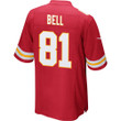 Blake Bell 81 Kansas City Chiefs Super Bowl LVII Champions Men Game Jersey - Red