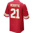 Trent McDuffie 21 Kansas City Chiefs Super Bowl LVII Champions Men Game Jersey - Red