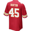 Michael Burton 45 Kansas City Chiefs Super Bowl LVII Champions Men Game Jersey - Red